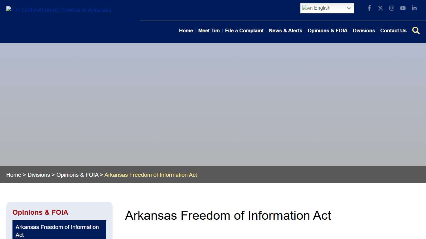 Arkansas Freedom of Information Act - Arkansas Attorney General