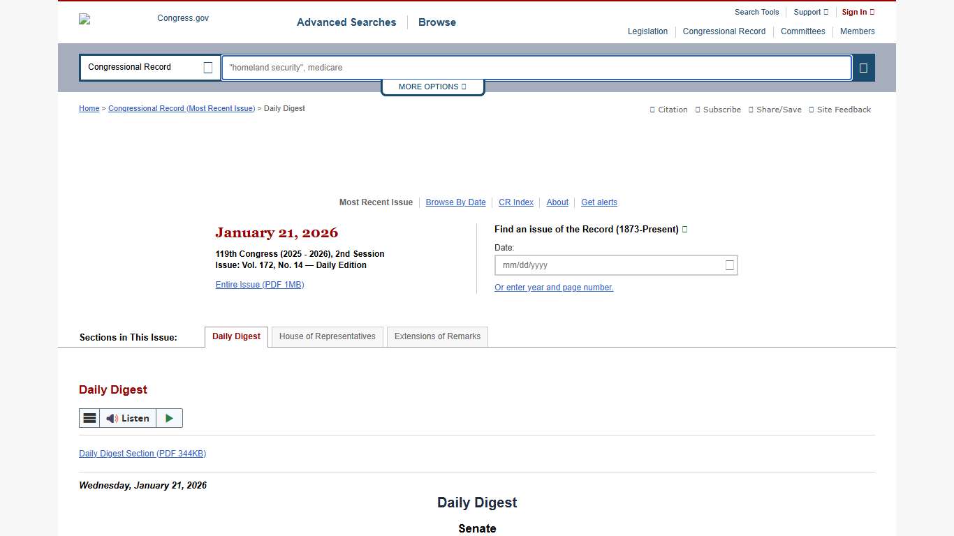 Congressional Record Congress.gov Library of Congress